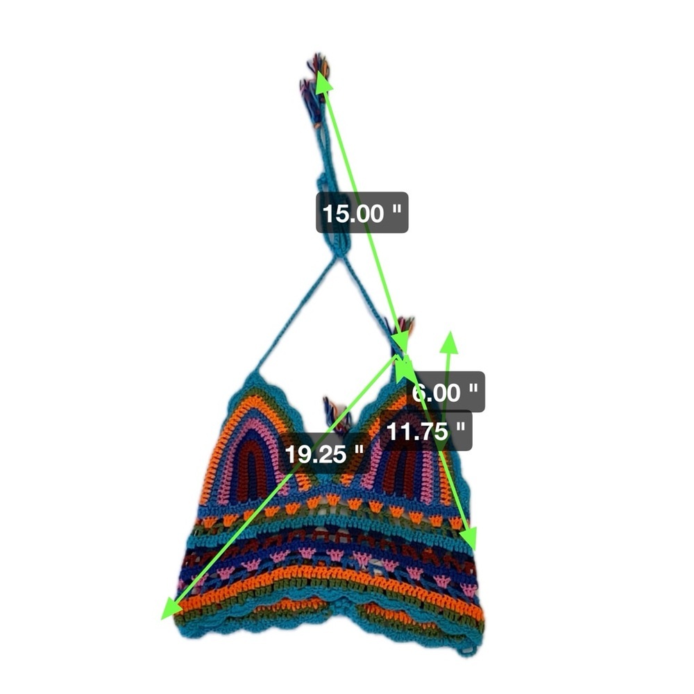 Bohemian festival burning man crochet bikini top - Picture 5 of 5